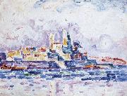 Paul Signac red sunset oil painting